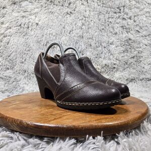 Eurosoft by Sofft  Womens Size 9M Brown Stretch Slip On Heeled Ankle Booties